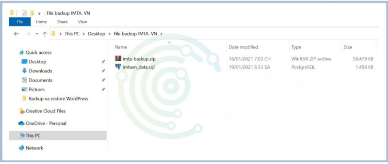 backup cơ sở dữ liệu wordpress 5