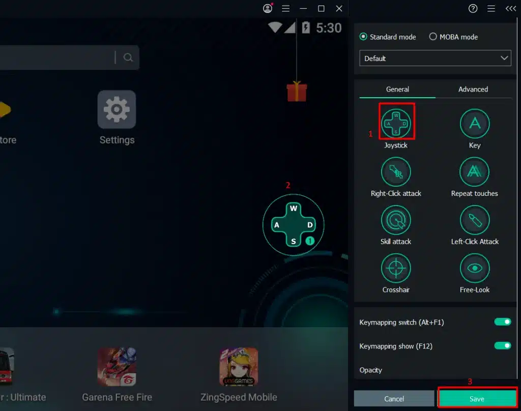 cách cấu hình phím ảo để chơi game