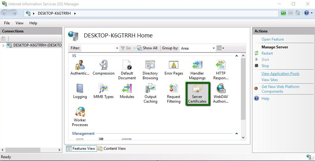 cài đặt ssl cho iis 1