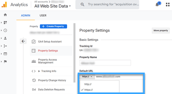 cập nhật các cài đặt google analytics