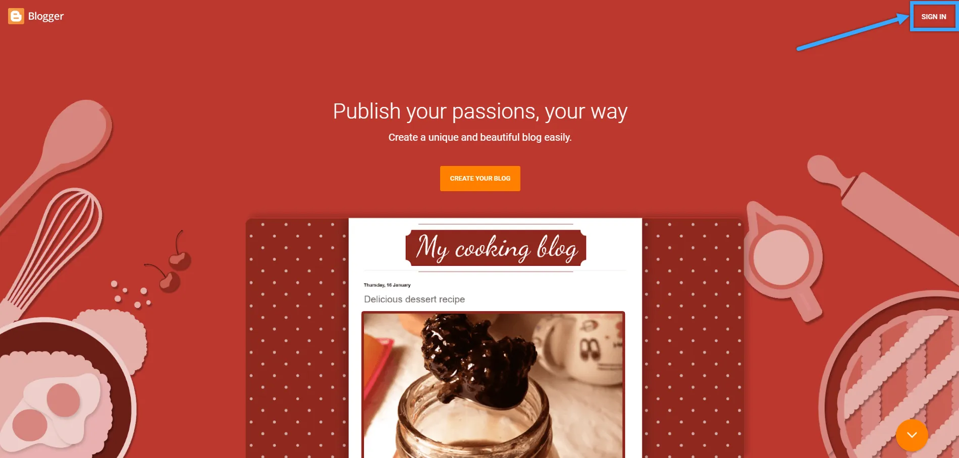 đăng nhập vào blogspot