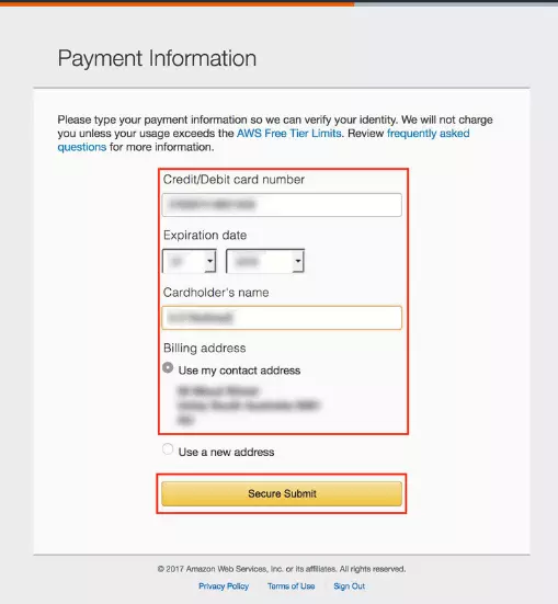 hướng dẫn các bước đăng ký tài khoản vps amazon free