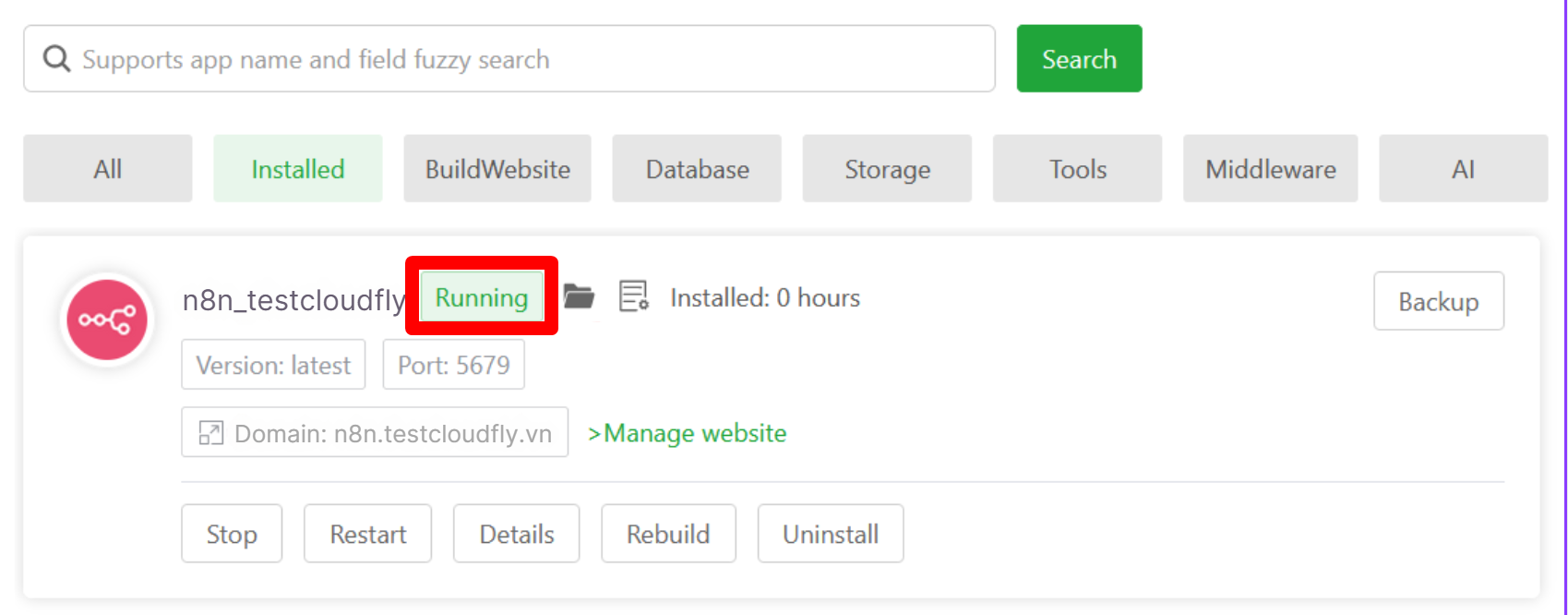 hướng dẫn cách cài đặt n8n trên aapanel chi tiết 4