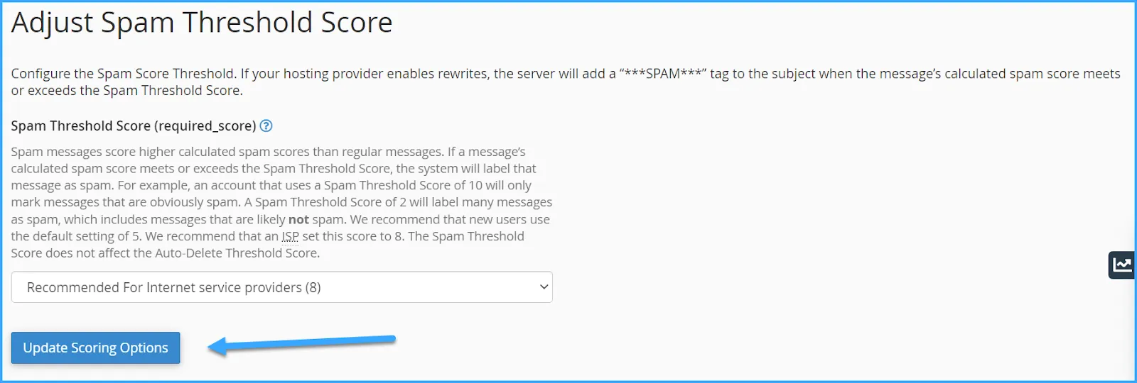 hướng dẫn cách sử dụng spam filters trên cpanel 7