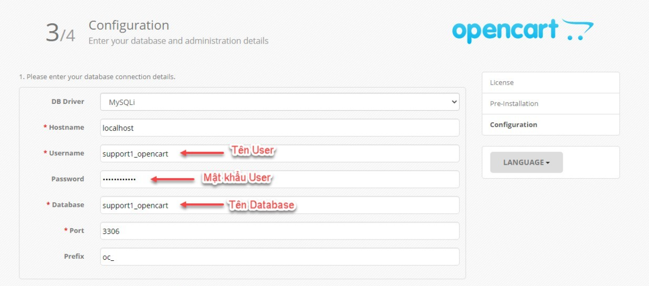 hướng dẫn cài đặt opencart trên hosting cpanel 8