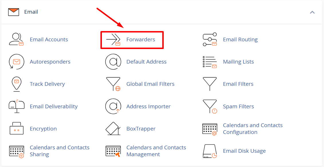 hướng dẫn cấu hình email forwarders trên cpanel 2