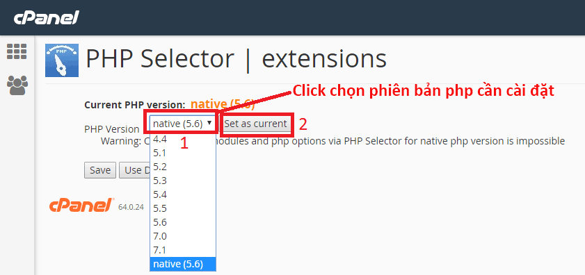 hướng dẫn chọn phiên bản php trên cpanel hosting 2