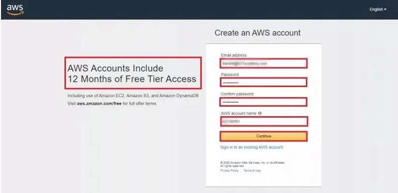 hướng dẫn đăng ký tài khoản amazon vps hosting 2