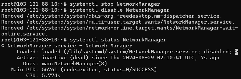 hướng dẫn khắc phục lỗi cpanel does not support networkmanager enabled 2