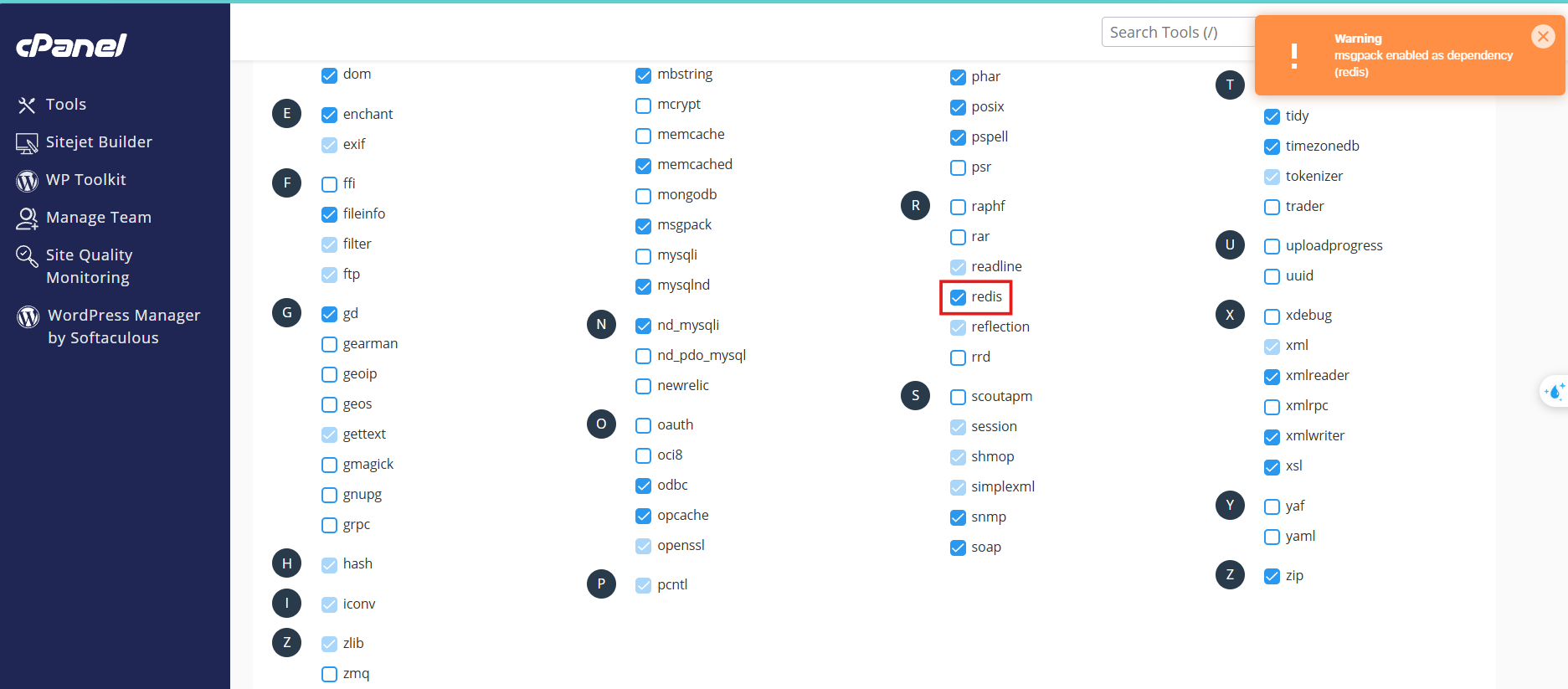 hướng dẫn kích hoạt memcached và redis trên hosting 7