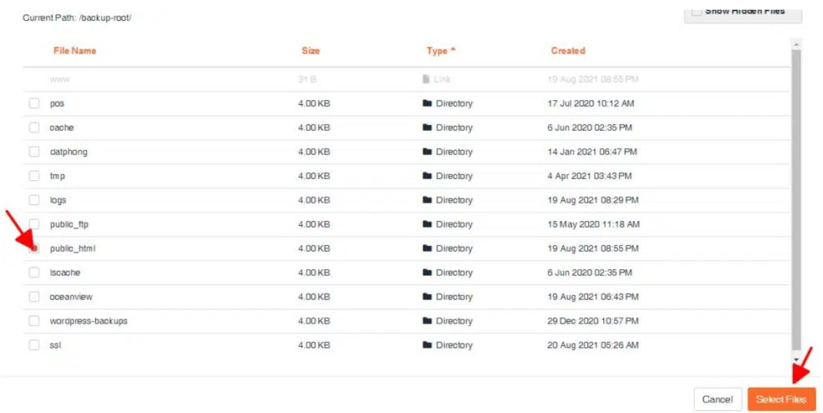 hướng dẫn restore file trên hosting thông qua jetbackup 7