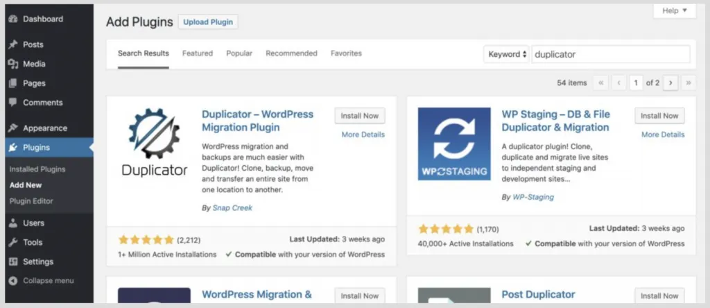 hướng dẫn sao chép website wordpress bằng plugin duplicator 1