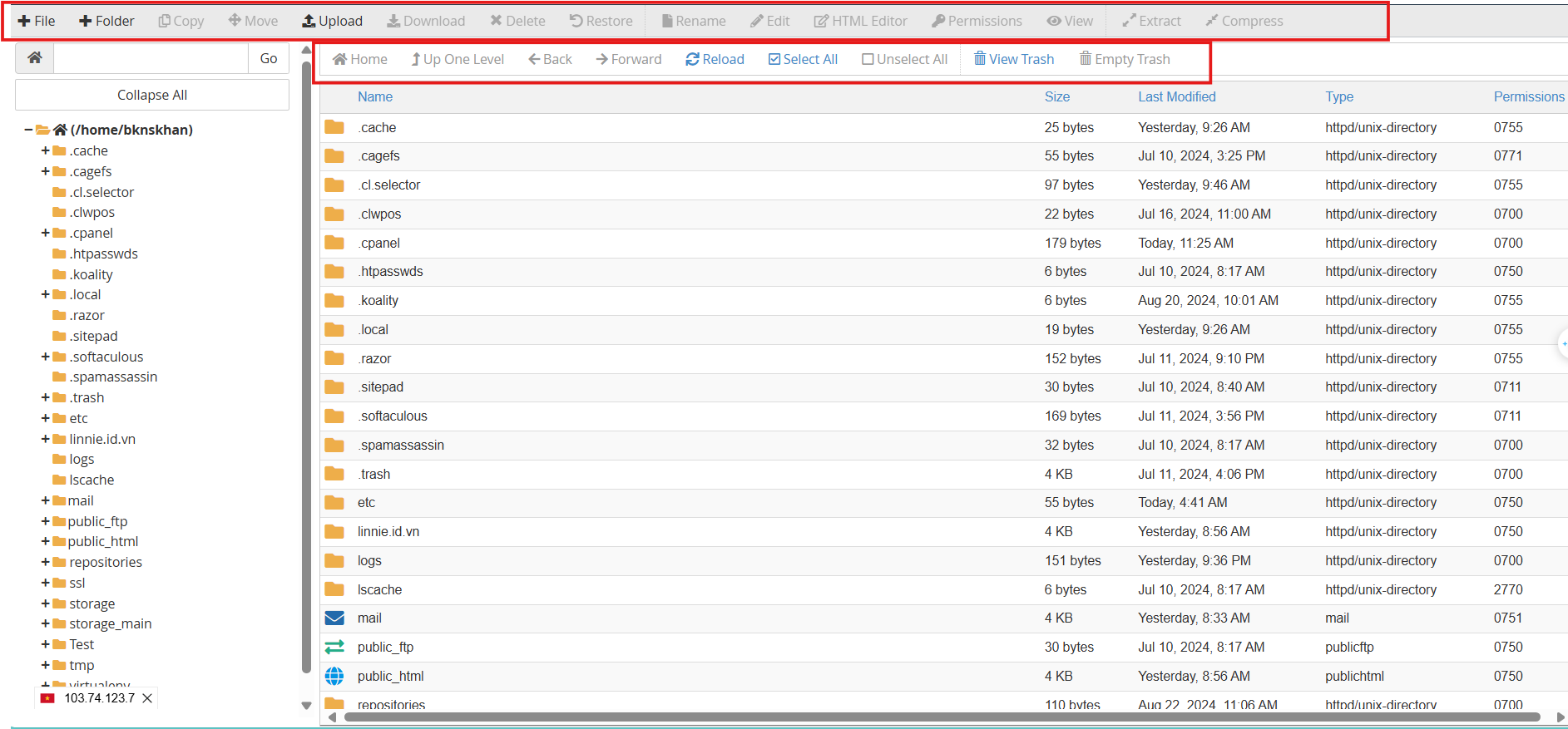 hướng dẫn sử dụng file manager trên cpanel hosting 2