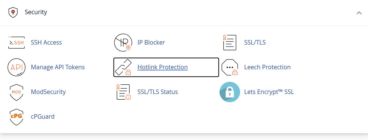 hướng dẫn sử dụng hotlink protection trên cpanel 1