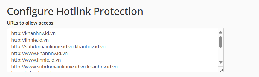 hướng dẫn sử dụng hotlink protection trên cpanel 3