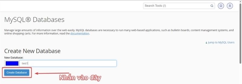 hướng dẫn tạo database trên cpanel 2