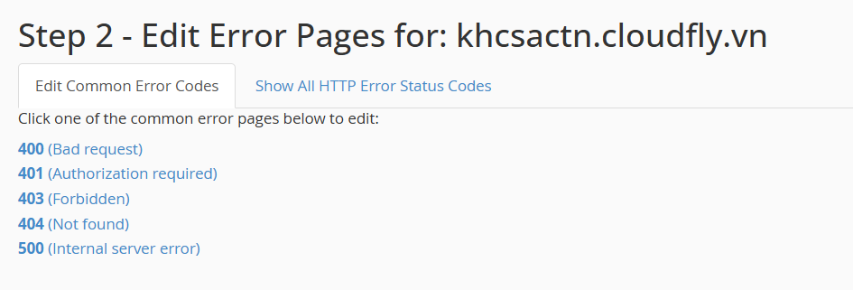 hướng dẫn tùy chỉnh error pages trên cpanel hosting 4