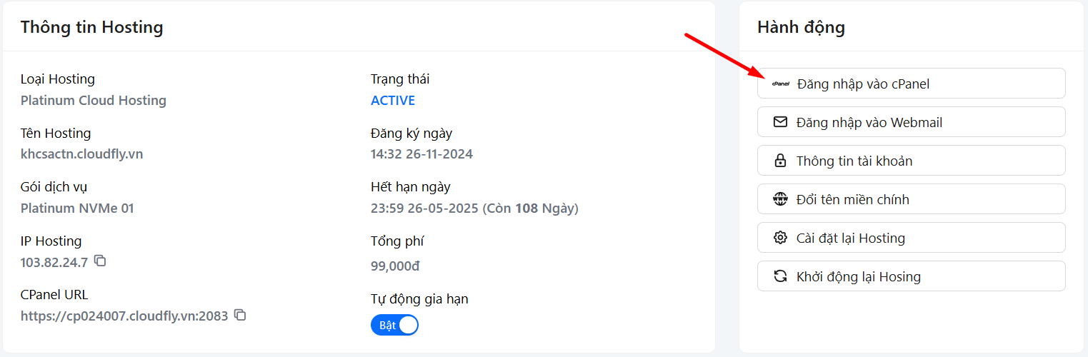 hướng dẫn xem tài nguyên sử dụng trên cpanel hosting 1