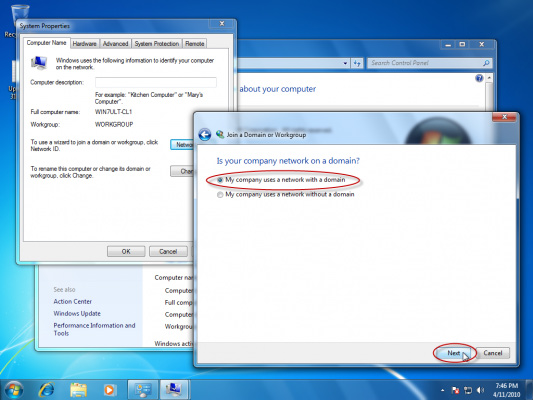 join domain win 7 theo cách truyền thống