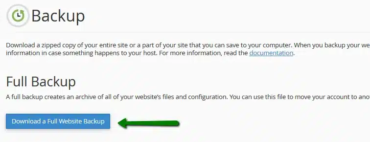 sao lưu dữ liệu từ hosting cũ 2