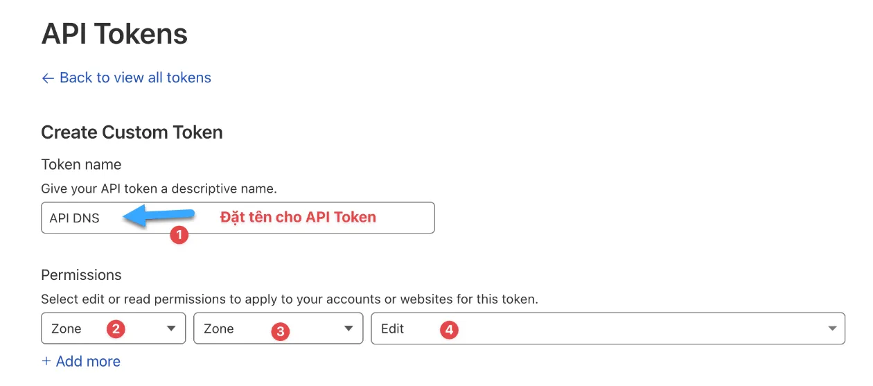 tạo api tokens và api key trên cloudflare 4