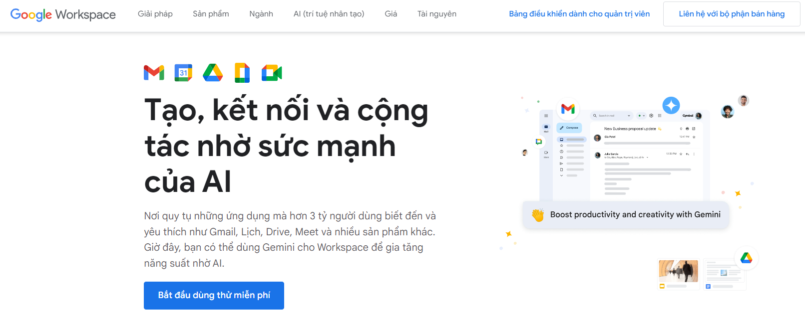 tạo email doanh nghiệp miễn phí với google