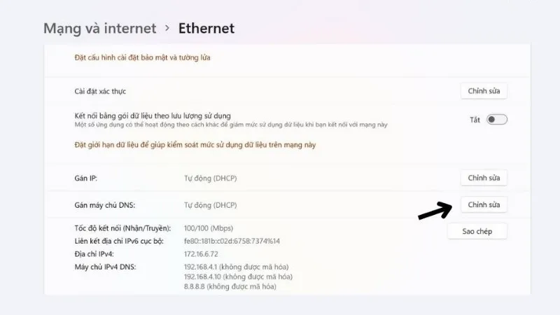 thay đổi dns 8.8.8.8 trên windows 11 2