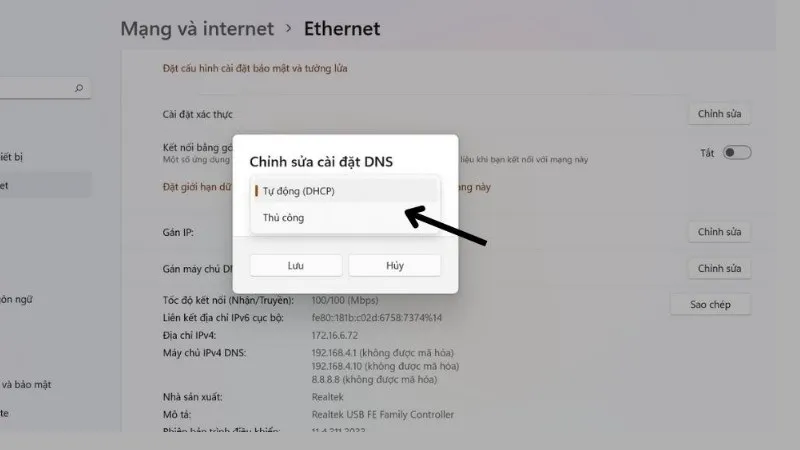 thay đổi dns 8.8.8.8 trên windows 11 3