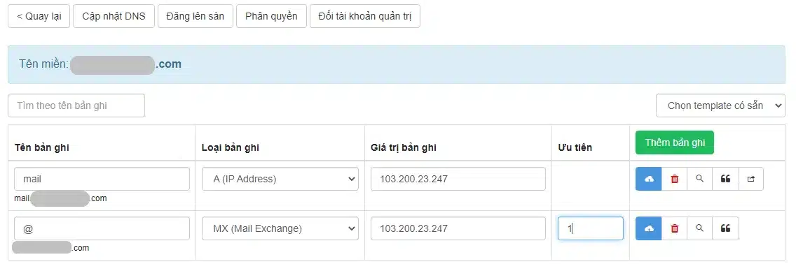trỏ tên miền về máy chủ